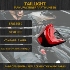 Tail Light Outer Tail Lamp Compatible with GMC Terrain SLE | SLT 2022 2023 2024 OE Repalce 84903100 87838559 87838560 GM2804150 LH Driver Side Brake Lights
