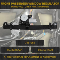 Power Window Regulator w/Motor Front Passenger Side Compatible with Nissan Altima 2013-2019 Sedan 6 Pin Replace# 748-065 748065 807203TA2A 807303TA0B (Right)