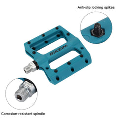 MTB Pedals Mountain Bike Pedals 9/16" Lightweight Non-Slip Nylon Fiber Bicycle Platform Flat Pedals for Road MTB BMX Blue