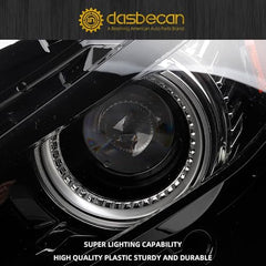 Dasbecan LED Headlight W/O AFS Compatible With 2020-2023 MAZDA CX-30 Headlight Assembly Left+Right Black Housing Clear Lens