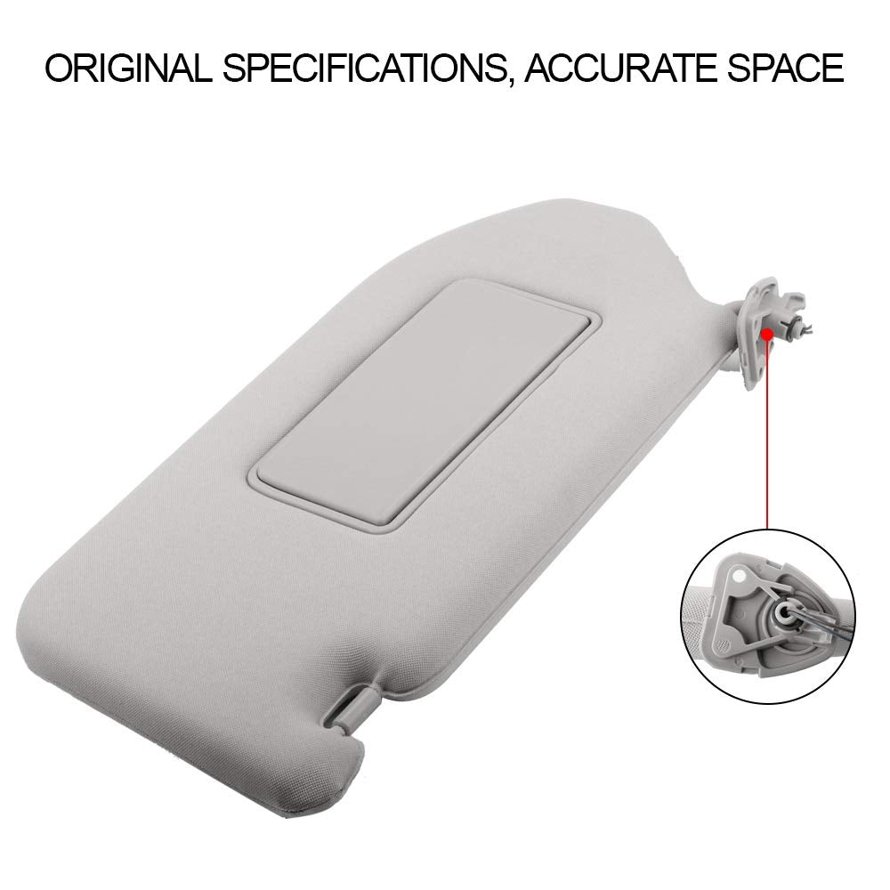 Gray Left Driver Side Sun Visor Compatible with Nissan Pathfinder 2013-2018 Infiniti QX60 2014-2017 JX35 2013 Replaces# 96401-9PB0A - Dasbecan