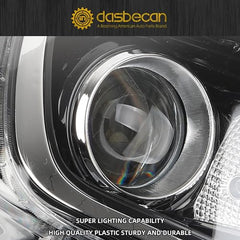 Dasbecan Headlight Compatible With 2020-2023 Hyundai venue Headlight Assembly Black Housing Clear Lens