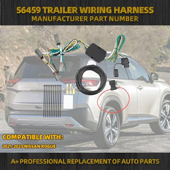 56477 4-Pin Flat Trailer Wiring Harness Kit Compatible with Ford Maverick 2022 2023 4-Way Connector Tow Hitch Wiring Harness