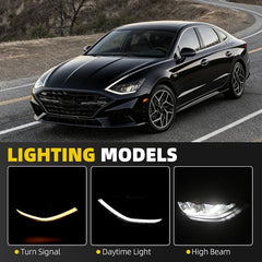 Driver Side LED Headlight Assembly Compatible with 2020-2022 Hyundai Sonata Left Front Headlamp Replace# 92101L0100 HY2502251