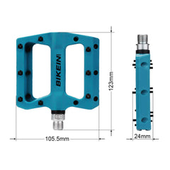 MTB Pedals Mountain Bike Pedals 9/16" Lightweight Non-Slip Nylon Fiber Bicycle Platform Flat Pedals for Road MTB BMX Blue