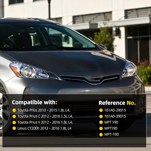 Electric Water Pump Gold Compatible With 2012-2016 Toyota Prius V 1.8L L4 Prius C 1.5L L4 and For Lexus CT200h 1.8L L4 OE# 161A0-29015 161A0-39015 WPT190 WPT-190 - Dasbecan