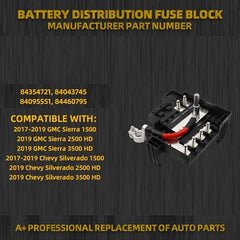 Battery Distribution Fuse Block Compatible with Chevy Silverado 1500 2500 HD 3500 HD, GMC Sierra 1500 2500 HD 3500 HD 2017-2019, Replace# 84354721 84043745 84095551 84460795