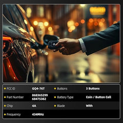 Remote Control Key Fob Replacement Compatible with 2019-2023 Dodge RAM 2500 3500 4500 5500 Keyless Entry Remote 3 Button GQ4-76T 4A Chip 434MHz - Dasbecan