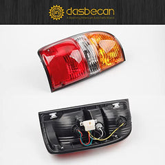 Dasbecan Left and Right Tail Light Assembly Smoked Housing Lamps Compatible with Toyota Tacoma 2001-2004 Replaces 8156004060 ‎TO2800139