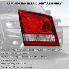 Dasbecan Inner Tail Light Assembly Compatible with Dodge Journey 2011-2020 LED Tail Lamp ‎Stop Brake Indicator Warning Light 68078516AD 68078516AE 68078517AD 68078517AE 68078517AC