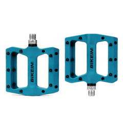 MTB Pedals Mountain Bike Pedals 9/16" Lightweight Non-Slip Nylon Fiber Bicycle Platform Flat Pedals for Road MTB BMX Blue