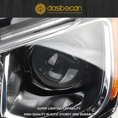 Dasbecan Halogen Headlights Compatible With Jeep Grand Cherokee 2017-2021 Chrome Housing Headlamp assembly w/Bulbs