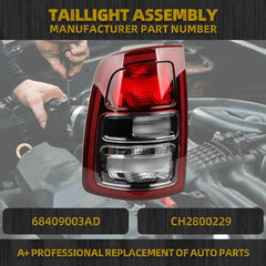 Dasbecan Tail Light Assembly Halogen Compatible with 2019-2022 Dodge Ram 2500 3500