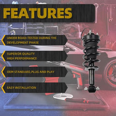 Dasbecan Pair Front Rear Air Shock Lift Struts Absorber Compatible with 2015-2021 Cadillac Escalade Chevy Suburban Tahoe GMC Yukon XL Denali