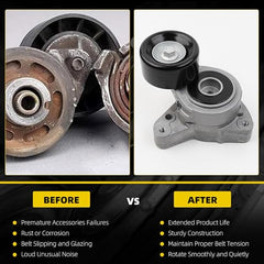 38278 Drive Belt Tensioner w/Pulley & Belt Compatible with Honda Accord 2003-2007, Civic 2006-2015, CR-V 2002-2014, Element 2003-2011, Acura TSX/CSX/RDX/ILX, Replaces 31170-RAA-A01