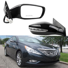 Dasbecan Side Mirror Compatible With 2011-2014 Hyundai Sonata With Manual Folding/Heated/Power Glass/Turn Signal (7Pin)