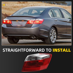 Tail Light Assembly Compatible with 2013 2014 2015 Honda Accord Sedan EX LX Sport Halogen Rear Lamp Taillight Right Passenger Side Replace#33500T2AA01 HO2805101