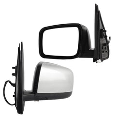 Driver Side Mirror Silver Compatible with Nissan Rogue 2008-2015 | ﻿ ﻿ Heated Manual Fold Power Glass, 5PINS Connector, OE#96302JM200, NI1320236, NI1320199