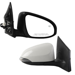 Right Passenger Side Mirror Compatible with Toyota Corolla 2014-2019 Power Glass Heated with Turn Signal Light Door Mirror Assembly Replaces 8791002G10 White 7Pins