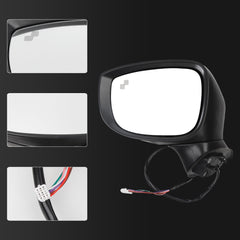 Driver Side Mirror Assembly Compatible With CX-5 CX5 2017-2022 Replaces# MA1320198 191275664759, KB7W69182 (Black)