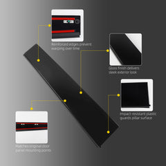 Rear Door B-Pillar Trim Compatible With 2019-2026 Ram 1500 DT Pair Gloss Finish Door Window Trim Panel Exterior Molding Kit Driver & Passenger Side B Pillar Applique OE# 68292937AC 68292936AC