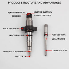 Diesel Fuel Injector With Connector Tube Compatible with 2004 2005 2006 2007 2008 2009 Dodge Ram 2500 3500 Cummins 5.9 Diesel Replace 0986435505 0445120238