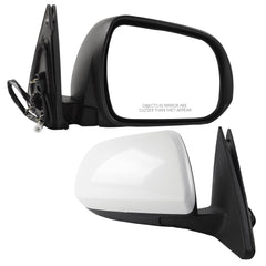 Right Passenger Side Mirror Compatible with Toyota Highlander 2008-2013 Power Glass Heated Manual Folding Replaces 8791048353 TO1321246 White 5Pins