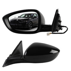 Side Rear View Mirror Black Compatible with 2023-2026 Honda Accord Power Glass Blind Spot Manual Folding HD Lens Driver Left Door Mirror Replace#7625830BA01 HO1320358(5pin)