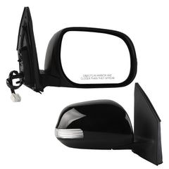Right Passenger Side Door Mirror Compatible with 2009-2012 Toyota RAV4 (USA Built) Heated Manual Folding Turn Signal Light Power Glass Replaces 879080R020-PFM TO1321273Black Pained(7Pins)