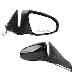 Passenger Side Mirror Black Compatible with Toyota Camry 2015 2016 2017 Heated Manual Folding Power Glass Right Door Mirror Replaces#TO1321320 (5PINS)