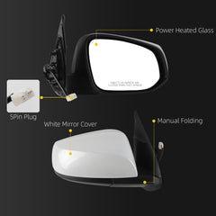 Passenger Side Mirror Compatible with 2016-2023 Toyota Tacoma White Right Door Mirror w/Power Glass/Heated Glass Feature Replace# 8791004220 (5pins) Visit the Dasbecan Store