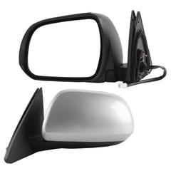 Left Driver Side Mirror Compatible with Toyota Highlander 2008-2013 Power Glass Heated Manual Folding Replaces 8794048303 TO1320246 Silver 5Pins