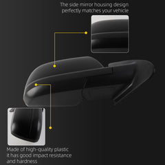 Right Passenger Side Door Mirror Compatible with 2014-2021 Toyota Tundra Without Blind Spot Detection Manual Folding Power Glass Heated Replaces 879100C440 TO1321302 Textured (5pins)