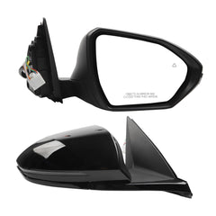 Right Passenger Side Mirror Compatible with Hyundai Tucson 2022-2025 with Power Glass, Heated, Blind Spot Detection, Turn Signal Door Mirror Replace# 87620-CW030 HY1321328 8Pins Black Painted