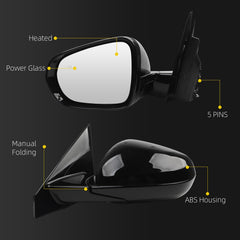 Side Rear View Mirror Compatible with 2021-2024 Chevy/Chevrolet Trailblazer Door Rearview Mirror Blind Spot Power Glass Manual Fold Driver Left GM1321653 42776825-PFM(5pin)