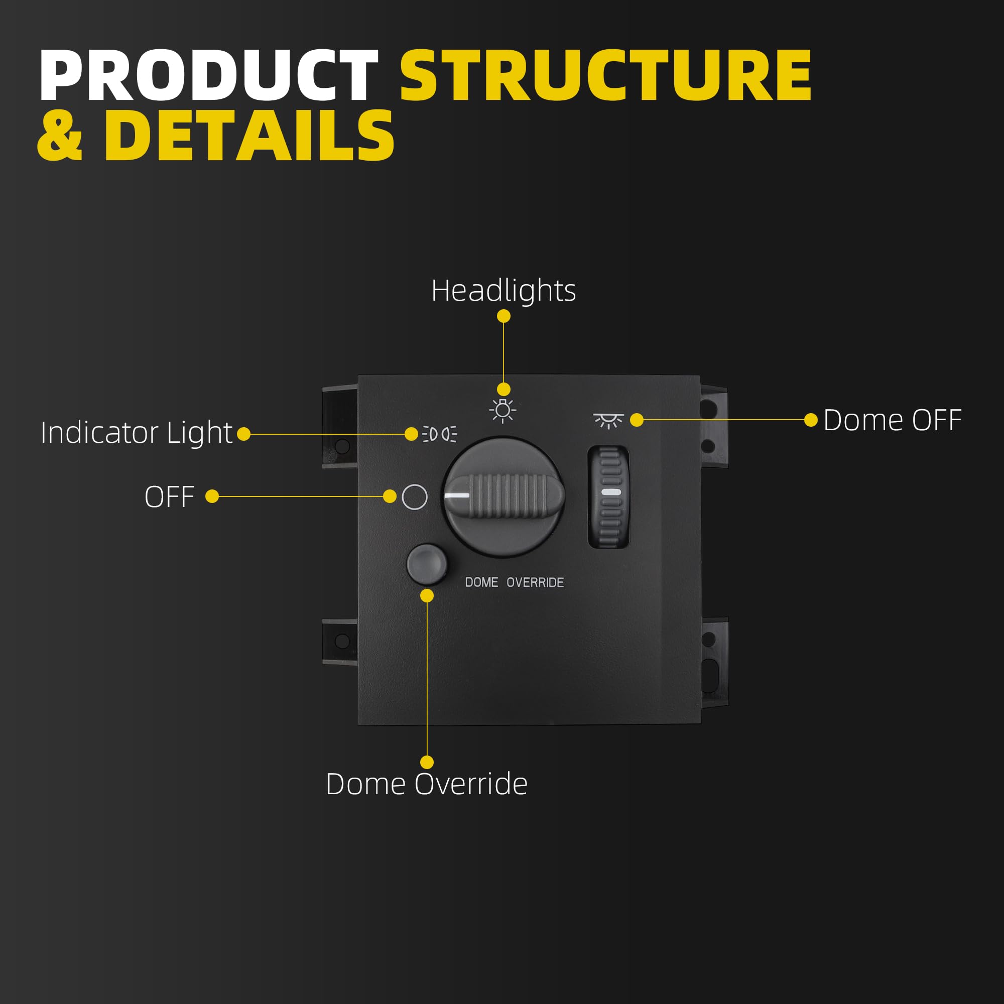 Headlight Switch Compatible with Chevy Blazer S10 1998-2003 GMC Jimmy Sonoma 1998-2001 Oldsmobile Bravada 1998-2001 Instrument Panel Headlamp Dimmer Replaces# 15029238 DS954 1S1733 - Dasbecan