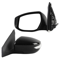 Driver Side Mirror Assembly Compatible with Nissan Sentra 2013-2019 | Heated | Turn Signal Light | Manual Fold | Power Glass Black Left Mirror Replaces NI1320237(7Pins)