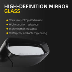 Passenger Side Mirror Assembly Compatible with Nissan Sentra 2013-2019 | Heated | Manual Fold | Power Glass Right Mirror Replaces NI1321262(5Pins)