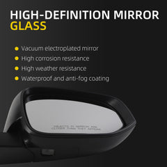 Right Passenger Side Mirror Compatible with Toyota 4Runner 2014-2023 Manual Folding Power Adjustable Glass Heated Turn Signal Puddle Light Replaces TO1321312 White 9Pins