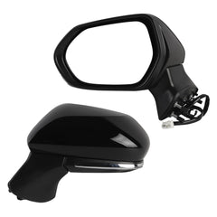 Left Driver Side Door Mirror Compatible with 2018-2024 Toyota Camry Manual Folding Power Adjustable Glass Turn Signal Light Without Blind Spot Detection Painted TO1320367 (6pins)
