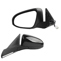 Driver Side Mirror Black Compatible with Toyota Camry 2015 2016 2017 Heated Manual Folding Power Glass Left Door Mirror Replaces#TO1320320 (5PINS)