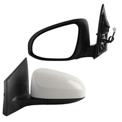 Left Driver Side Mirror Compatible with Toyota Corolla 2014-2019 Power Glass Manual Folding Non-Heated Paint to Match Door Mirror Assembly Replaces 8794002F21C0 White 3Pins