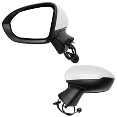 Left Driver Side Mirror-Compatible with Chevy Cruze 2016-2019 Power adjustment Manual fold Non-Heated Side View Mirror Assembly Replace GM1320541 3pins White