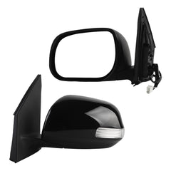 Left Driver Side Door Mirror Compatible with 2009-2012 Toyota RAV4 Japan Built Heated Manual Folding Turn Signal Light Power Glass Replaces Black Pained 9551120, 8794042B10, TO1320264 (7Pins)