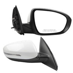 Right Passenger Side Mirror Compatible with Kia Optima 2014 2015 Manual FoldingWith Power Glass | Heated | Turn Signal | Painted Outside Door Mirror # KI1321175 876204C501 6Pins White