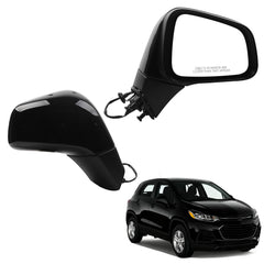 Right Passenger Side Mirror Compatible with 2017-2022 Chevy Trax with Power Glass, Manual Folding, Non Heated, Black Mirror Cover Replace# GM1321578 42654471 (3Pins)