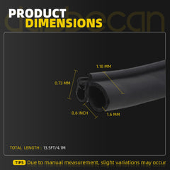 Dasbecan 15063155 2PCS Front Door Weather Stripping Seal