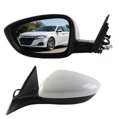 Side Rear View Mirror Compatible with 2023-2026 Honda Accord Power Glass Blind Spot Manual Folding HD Lens White Driver Left Door Mirror Replace# 7625830BA01 HO1320358(5pin)