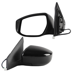 Driver Side Mirror Assembly Compatible with Nissan Sentra 2013-2019 | Heated | Manual Fold | Power Glass Black Left Mirror Replaces NI1320262(5Pins)