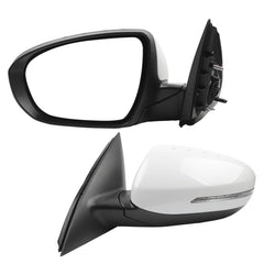 Left Driver Side Mirror Compatible with Kia Optima 2014 2015 with Power Glass | Heated | Turn Signal | Manual Folding | Painted Outside Door Mirror KI1320175 876104C501 6Pins White